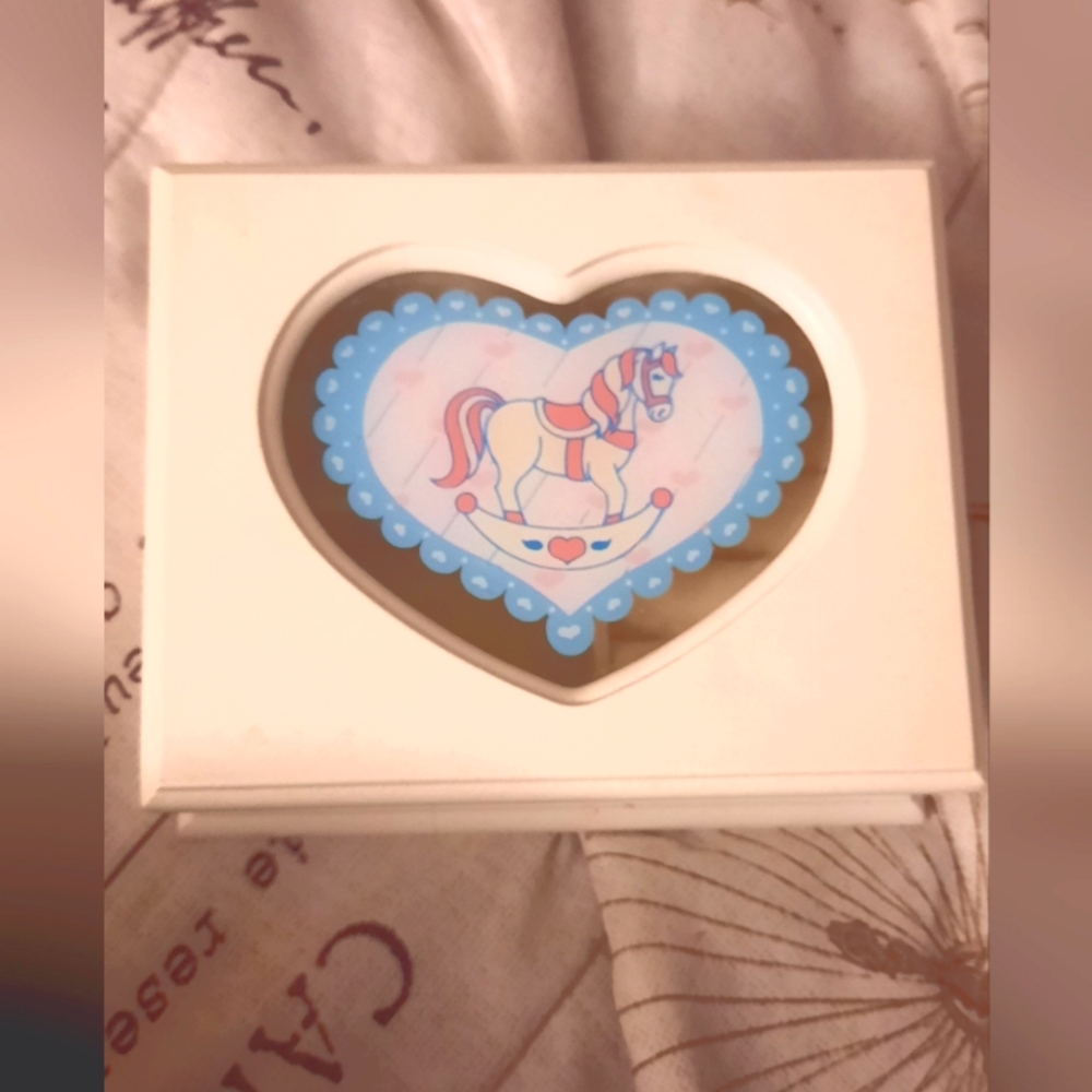 Vintage Heart-Shaped Rocking Horse Trinket Box